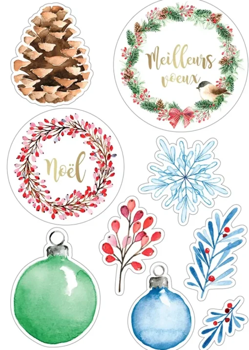 SUPER OFERTA **40%** Chipboard Stickers Christmas Berries Artemio