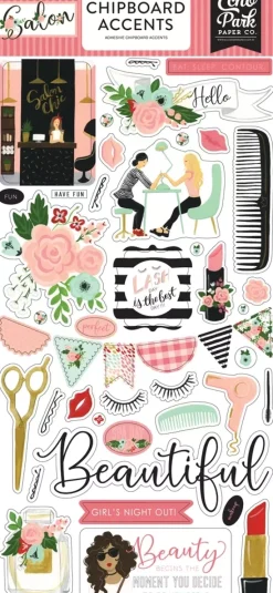 SUPER OFERTA **40%** Die-cuts de chipboard Salon Echo Park