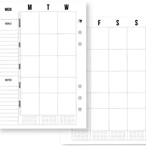 SUPER OFERTA **50%** Insertos semanales Fitness para planner Carpe Diem