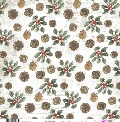 SUPER OFERTA **40%** Kit de Papeles Vellum All I Want For Christmas PapersForYou 30x30cm