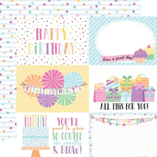 SUPER OFERTA **40%** Kit de scrapbooking Make A Birthday Wish Girl Echo Park 30x30cm