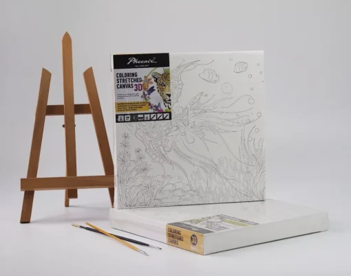 SUPER OFERTA **50%** Lienzo sobre bastidor 3D para colorear Loro Phoenix 30x30cm