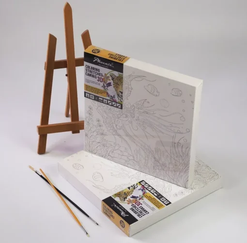 SUPER OFERTA **50%** Lienzo sobre bastidor 3D para colorear Loro Phoenix 30x30cm