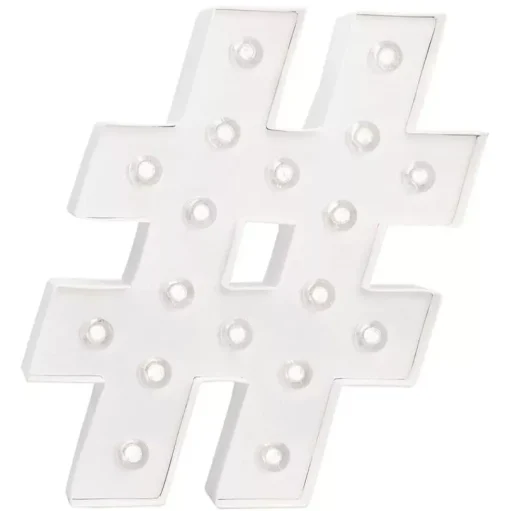 SUPER OFERTA **60%** Marquee Love Hashtag 25cm
