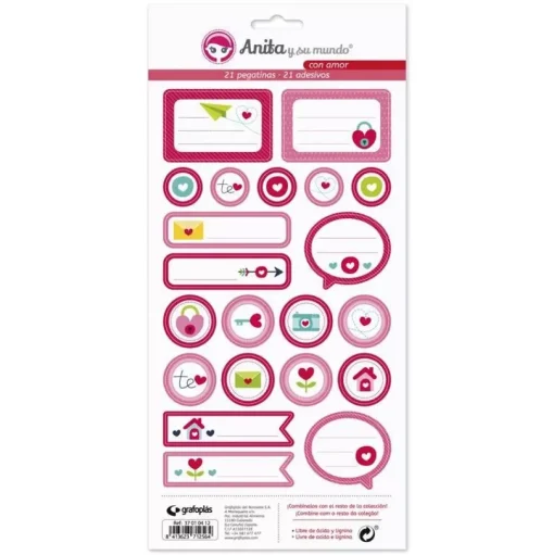 SUPER OFERTA **50%** Pegatinas Con amor Anita y su mundo