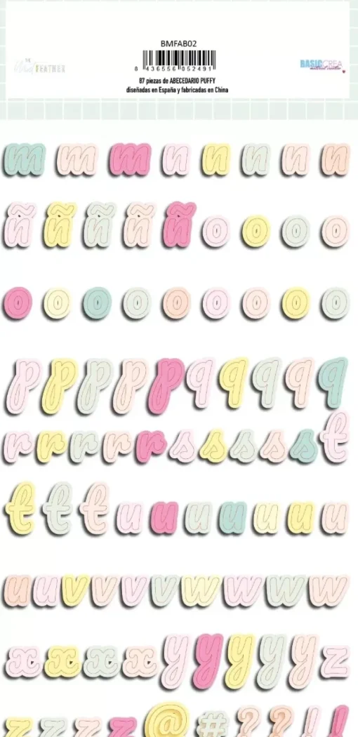 SUPER OFERTA **30%** Puffy Stickers Abecedario Miami Peach The Mint Feather
