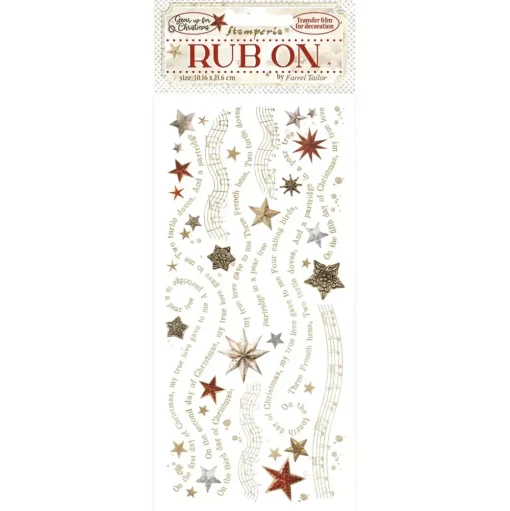 SUPER OFERTA **30%** Rub-on Estrellas Romantic Gear Up For Christmas Stamperia
