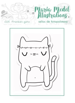SUPER OFERTA **40%** Sello transparente Franken-gato MMedel Illustrations
