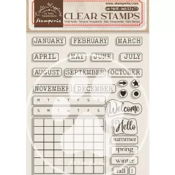 SUPER OFERTA **40%** Sellos transparentes Calendar Monthly Create Happiness Christmas Plus Stamperia