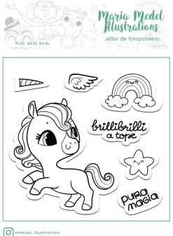 SUPER OFERTA **40%** Sellos transparentes Brilli Brilli MMedel Illustrations
