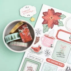 SUPER OFERTA **40%** Set 7 Washi Tapes Mittens & Mistletoe Crate Paper