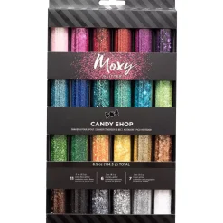 SUPER OFERTA **40%** Set de 24 confeti y glitter extra fino Candy Shop Moxy