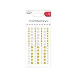 SUPER OFERTA **40%** Set de 124 gemas adhesivas Gold and Silver Simply Creative