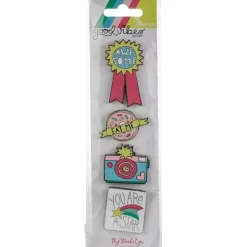 SUPER OFERTA **60%** Set de 4 pines Good Vibes My Mind's Eye