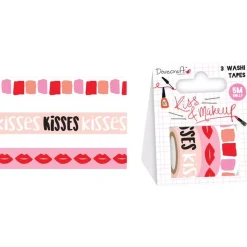 SUPER OFERTA **40%** Set de 3 washi tapes Kiss and Make Up Dovecraft