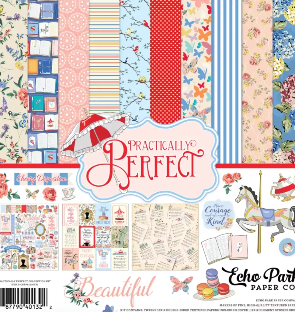 SUPER OFERTA **40%** Set de Scrapbooking Practically Perfect Echo Park 30x30cm