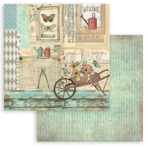 SUPER OFERTA **30%** Set de scrapbooking Garden Stamperia 20x20cm