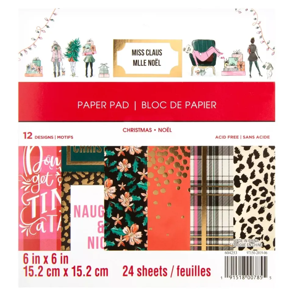 SUPER OFERTA **40%** Set de scrapbooking Miss Claus Craft Smith 15x15cm