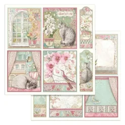 SUPER OFERTA **30%** Set de Scrapbooking Orchids & Cats Stamperia 30x30cm