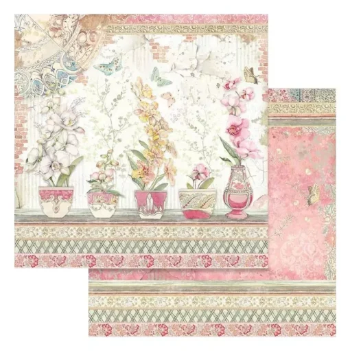 SUPER OFERTA **30%** Set de Scrapbooking Orchids & Cats Stamperia 30x30cm