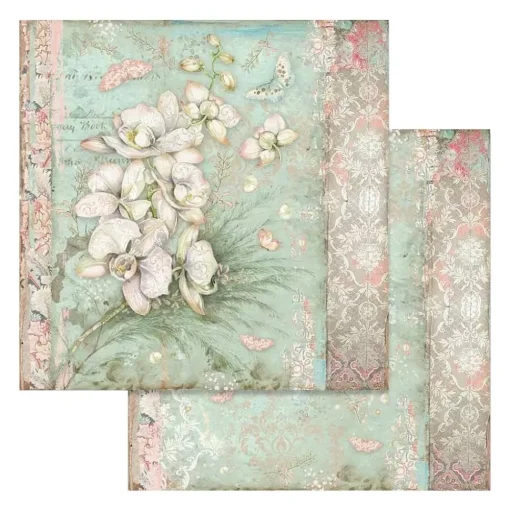 SUPER OFERTA **30%** Set de Scrapbooking Orchids & Cats Stamperia 30x30cm