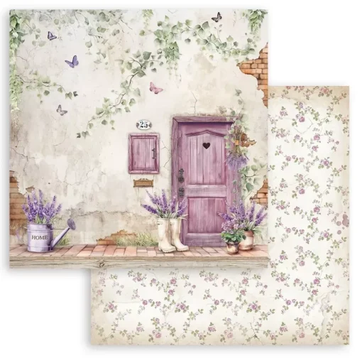 SUPER OFERTA **30%** Set de scrapbooking Lavender Stamperia 20x20cm