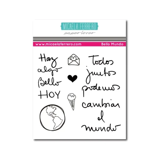 SUPER OFERTA **40%** Set de sellos Bello mundo Micaela Ferrero