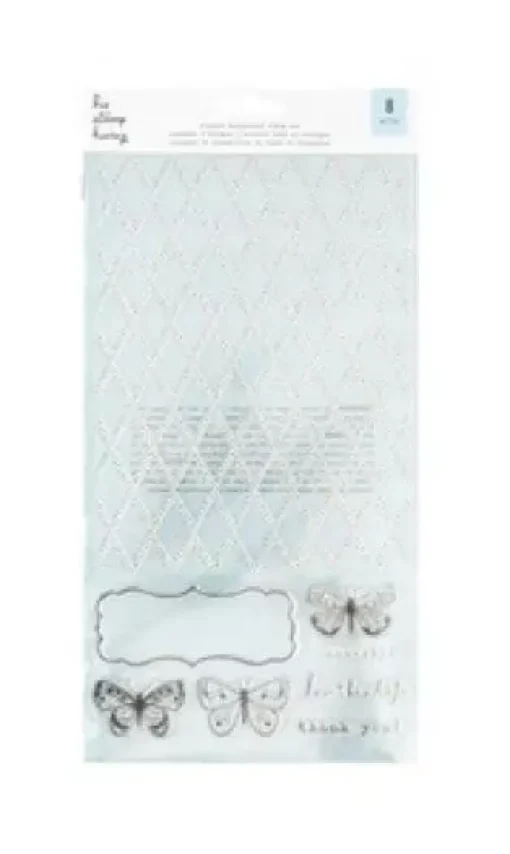 SUPER OFERTA **40%** Set de Sellos Acrílicos Diamonds Background Hip Stamp Hooray American Crafts