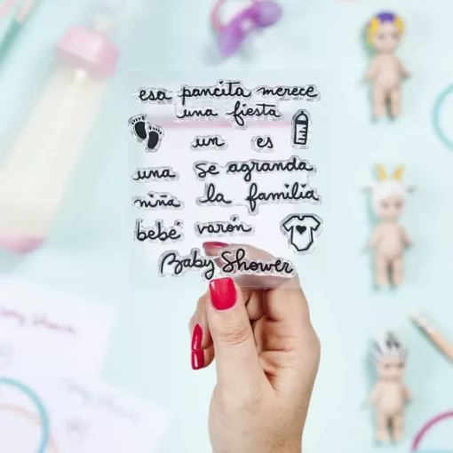 SUPER OFERTA **40%** Set de sellos Baby Shower Micaela Ferrero