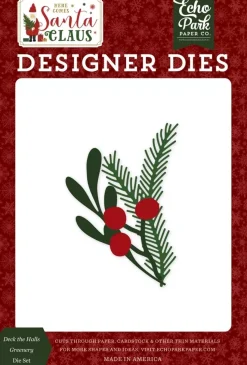 SUPER OFERTA **40%** Troqueles Deck The Halls Greenery Here Comes Santa Claus Echo Park