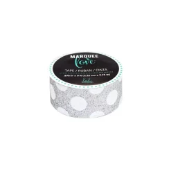 SUPER OFERTA **40%** Washi Tape Glitter Silver Polka Dot Marquee Love