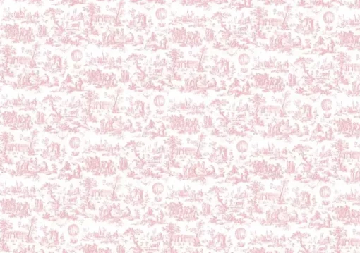 Tela de Encuadernar Toile de Jouy Rosa Bebé PapersForYou 70x50cm