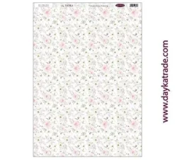 Tela DTXM-2023 Patrón Fondo Flores Bendiciones Dayka 33x70cm