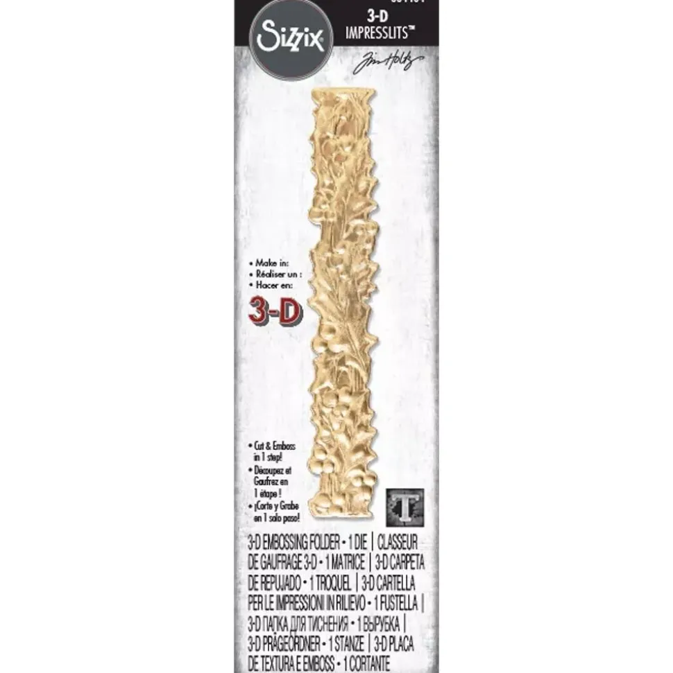 Troquel + Embossing Impresslits Holly Berries para Sizzix de Tim Holtz 664404