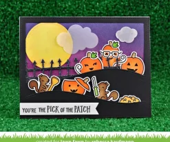 Troquel Spooky Fence Border Lawn Fawn compatible con Sizzix