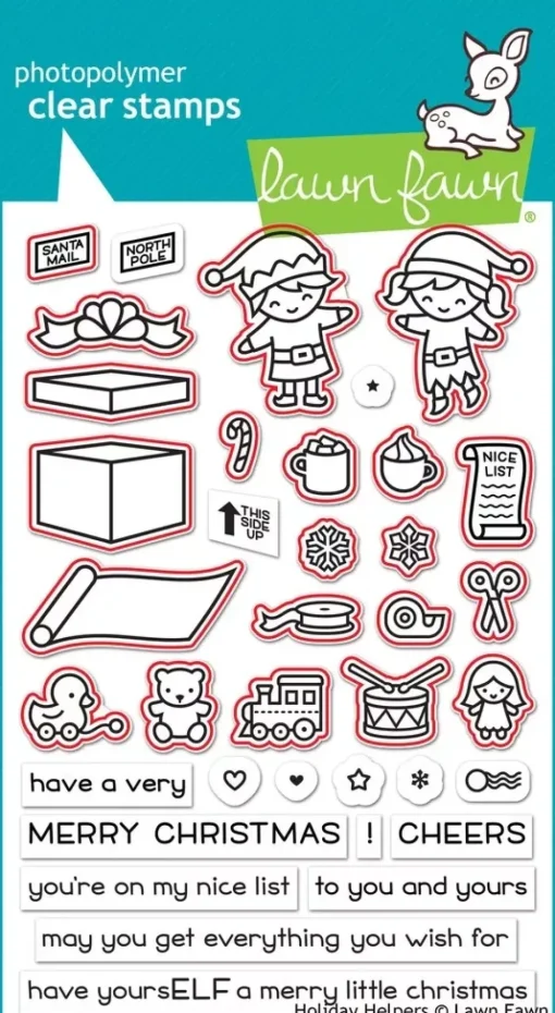 Troqueles Holiday Helpers Lawn Fawn compatible con Sizzix