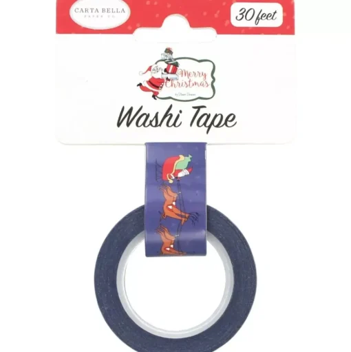 Washi Tape Dash Away Feliz Navidad Carta Bella